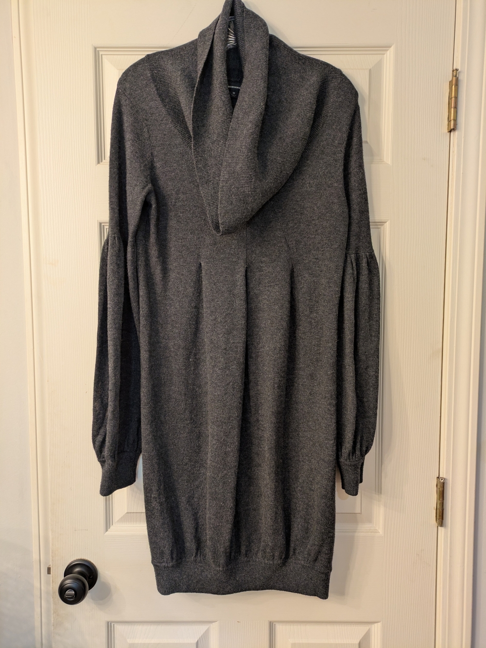 Express Dark Gray Cowl Neck Long Sleeve Sweater Dress Sz M